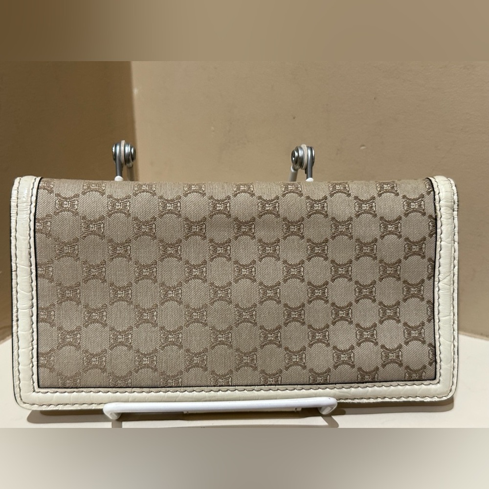 Celine Macadam Embossed Leather And Tan Canvas Lo… - image 6